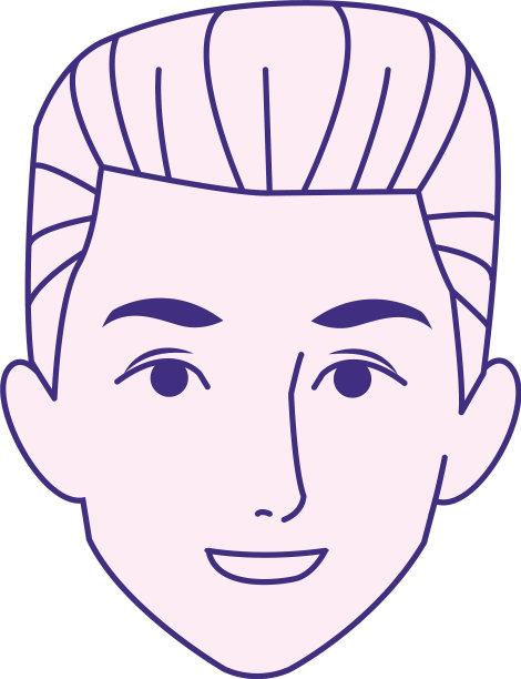 年轻人面带微笑图标平面设计图片下载