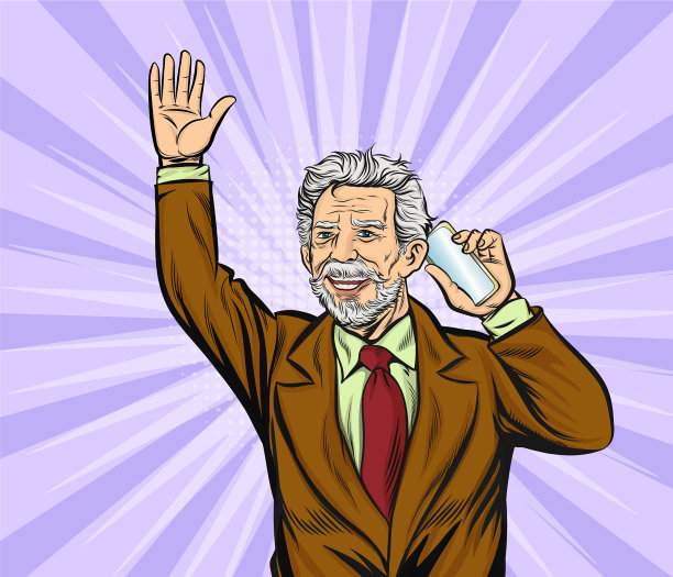 一个老人在用手机说话图片下载