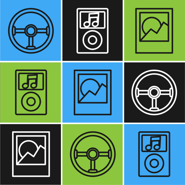 设置线方向盘相框和音乐图片下载