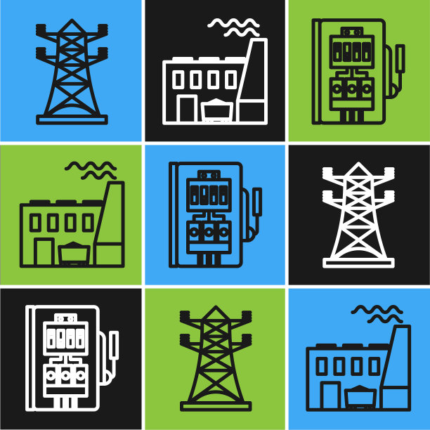 设线路高压电力杆线路电气图片下载