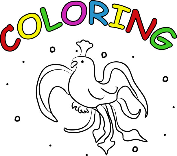 火鸟手绘着色页现代涂鸦图片下载