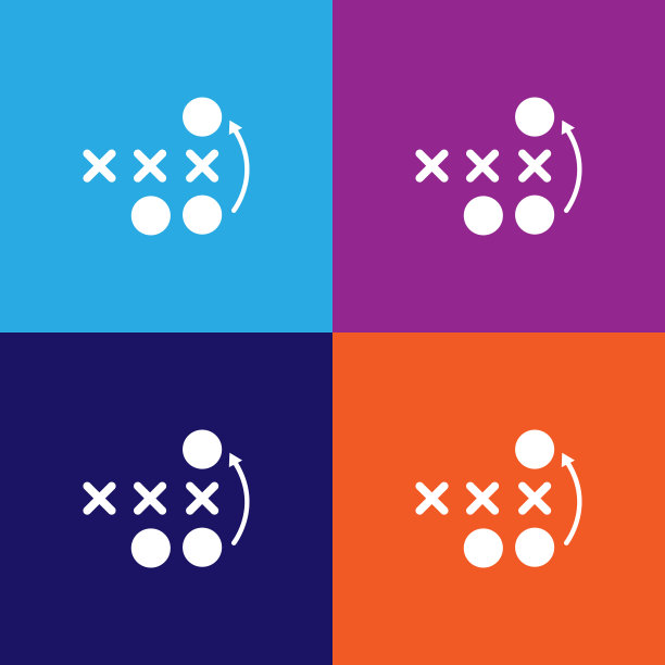 策略游戏彩色图标。流行的美式橄榄球彩色图标元素。网站、网页设计的标志、符号图标集图片下载