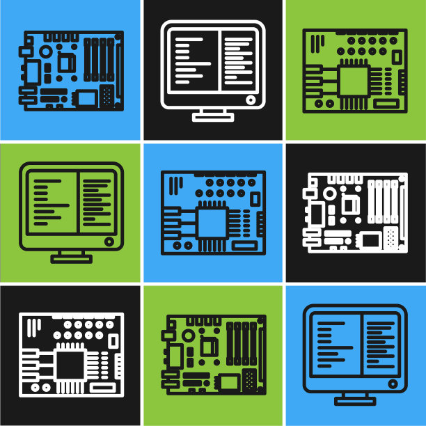 设电子计算机元件线图片下载
