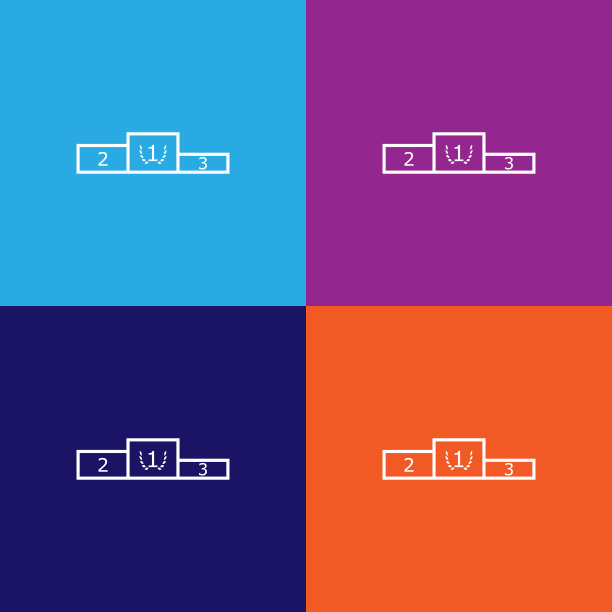 胜利者的领奖台图标。移动概念和web应用图标的竞速元素。细线图标用于网站设计和开发，应用程序开发。Premium图标上的彩色背景图片下载