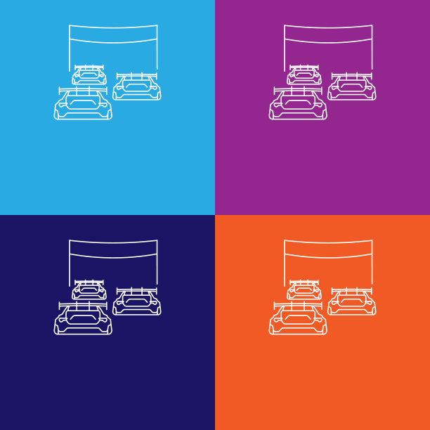 开始的比赛图标。移动概念和web应用图标的竞速元素。细线图标用于网站设计和开发，应用程序开发。Premium图标上的彩色背景图片下载