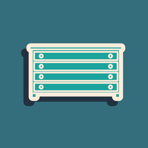 绿色衣柜抽屉图标孤立在蓝色图片下载