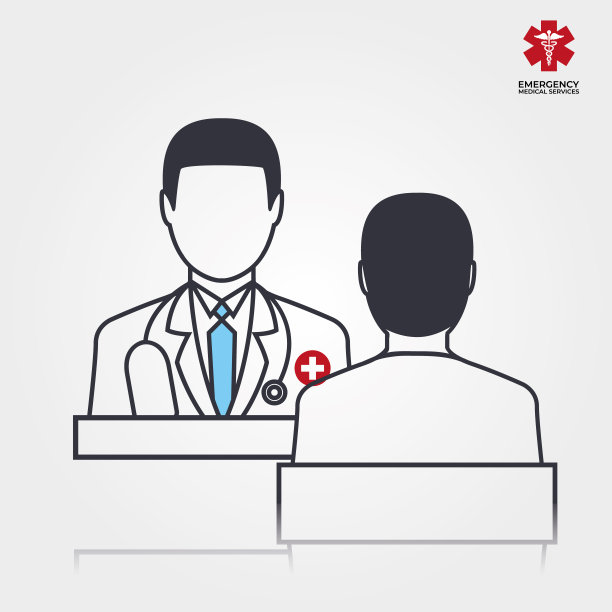 医生与病人符号。矢量图图片下载