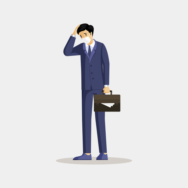 商人在呼吸与头痛图片下载