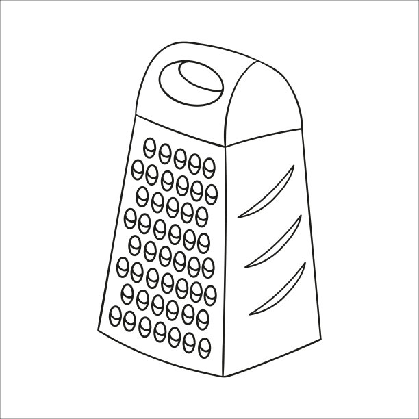 矢量黑白较大。厨房工具图标孤立的白色背景。卡通风格的烹饪设备。矢量图图片下载