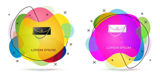 彩色手包图标孤立在白色背景图片下载