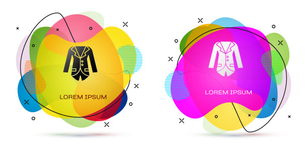 颜色运动夹克或夹克图标孤立在白色图片下载