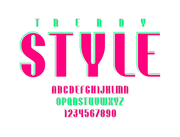 图形流行字体，黑色字母无衬线，现代大写拉丁字母从A到Z和阿拉伯数字从0到9为您设计，矢量插图10EPS图片下载