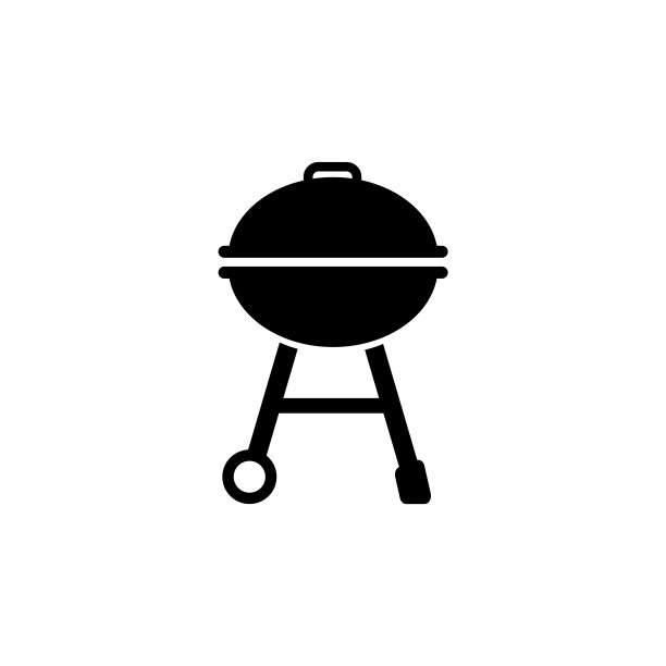 格栅图标，标志孤立在白色背景。烧烤图片下载