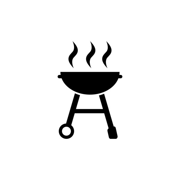 格栅图标，标志孤立在白色背景。烧烤图片下载