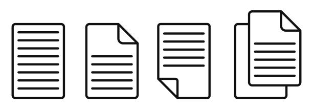 文档设置标志。文档矢量图标孤立设计。编辑文档符号，标识插图。平面样式图标集。向量图片下载