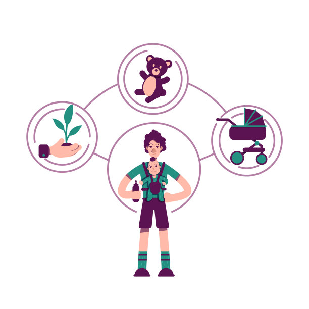 照顾者原型平面概念矢量插图图片下载