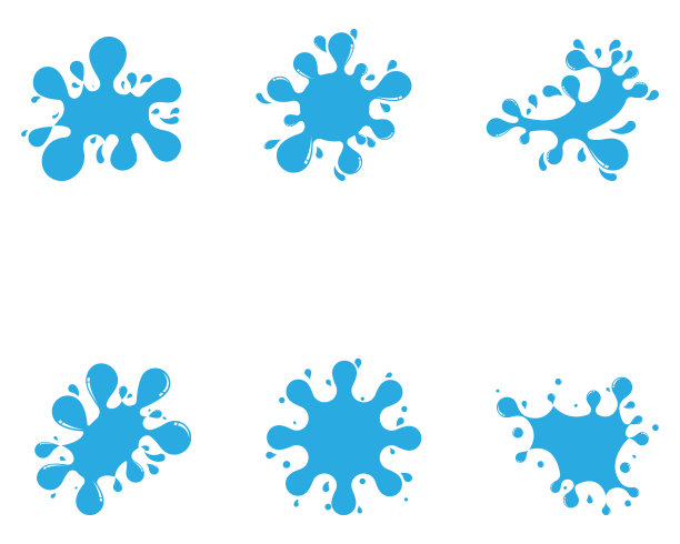 飞溅水标志矢量图像图片下载