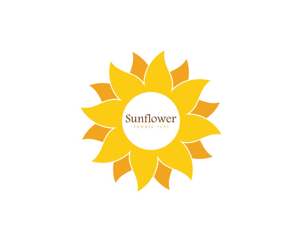 太阳花标志矢量模板图像图片下载