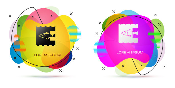 颜色停止海洋塑料污染图标孤立图片下载