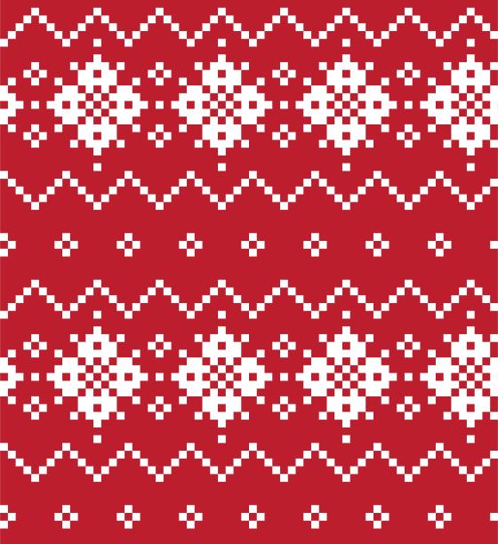 红色圣诞集市岛无缝图案背景图片下载