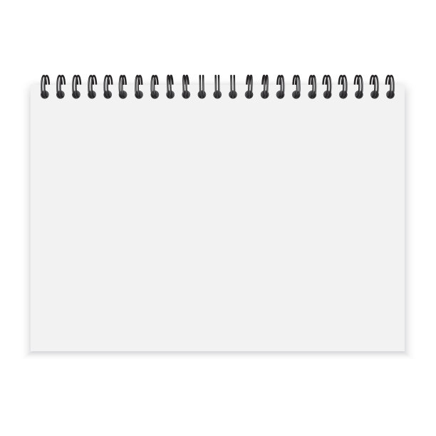 笔记本上的黑色螺旋。装订中的空白笔记本。矢量图像。股票的照片。图片下载