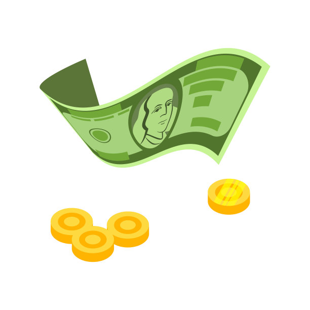 美元纸币和硬币图片下载