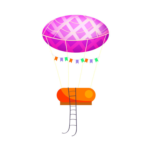 明亮喜庆的热气球孤立图片下载