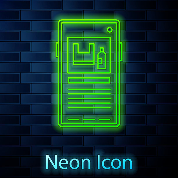 发光的霓虹线阻止塑料污染的图标图片下载