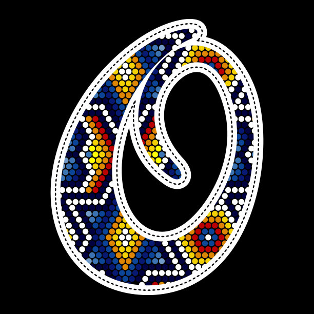 手工串珠墨西哥huichol艺术大写o图片下载