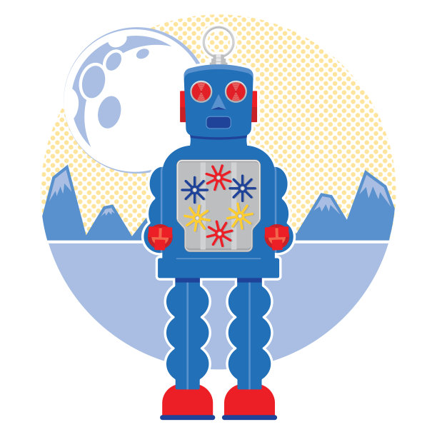 复古锡机器人插图图片下载