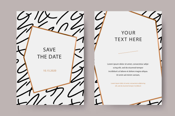 时尚和现代的白色矢量邀请卡模板图片下载