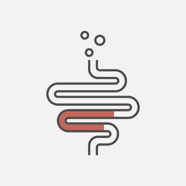 结肠炎载体图标孤立在白色背景。矢量插图。图片下载