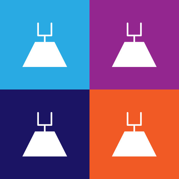 美式橄榄球场上的颜色图标。流行美式足球的颜色图标元素。标志，符号收集图标为网站，网页设计，图片下载