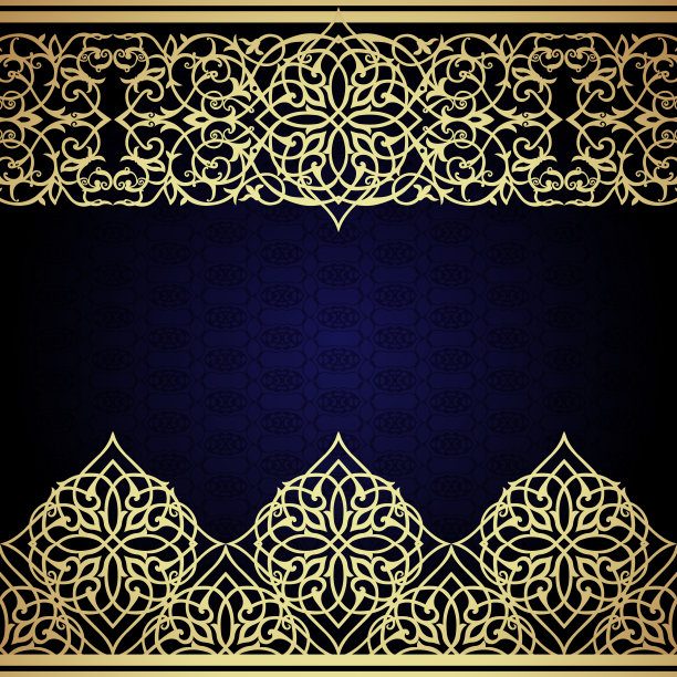 东方金银丝装饰背景。图片下载