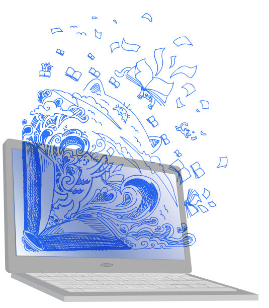 笔记本电脑和梦想的涂鸦图片下载