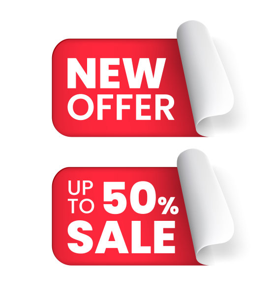 一套高质量的真实标签在白色背景图片下载