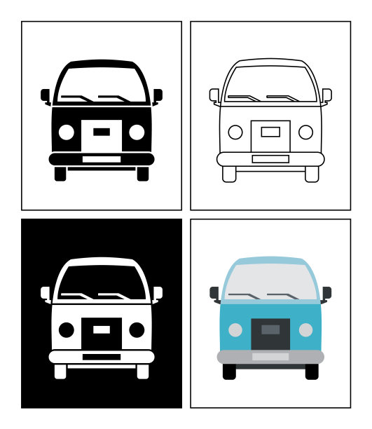 一组交通图标。图片下载