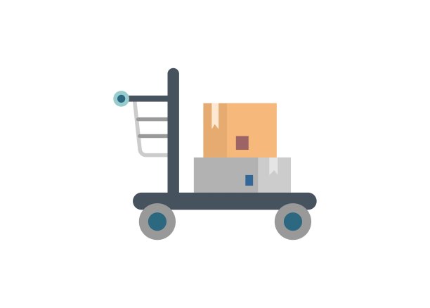 批发购物车。简单的平面插图图片下载