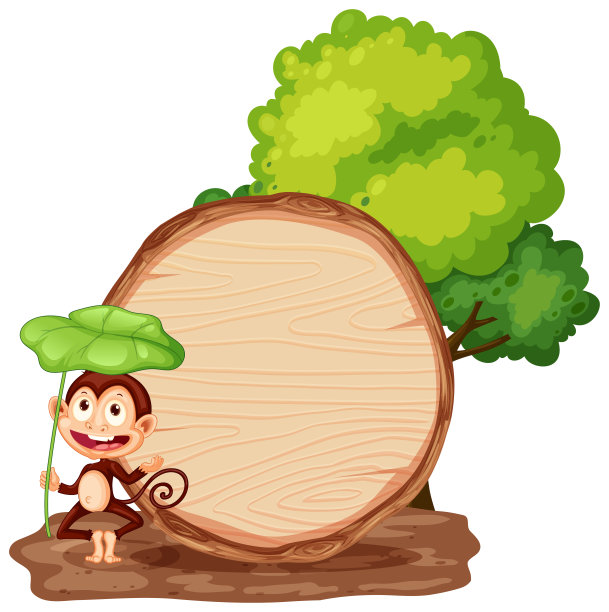 标志模板与动物在花园的背景图片下载