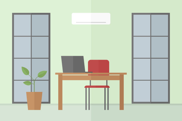 办公室内部。没有人。矢量图图片下载