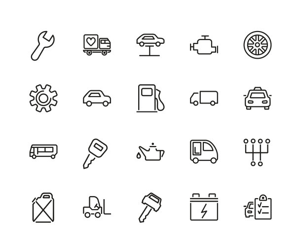 汽车服务图标集图片下载