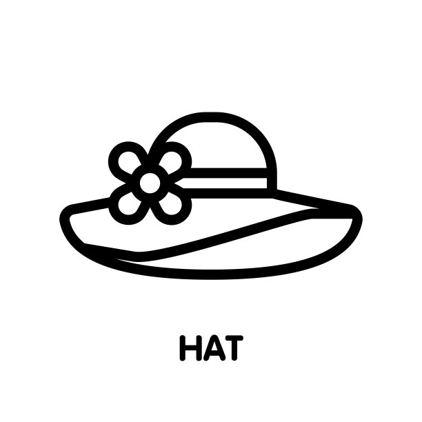 帽子旅行大纲图标设计插图上的白色背景图片下载
