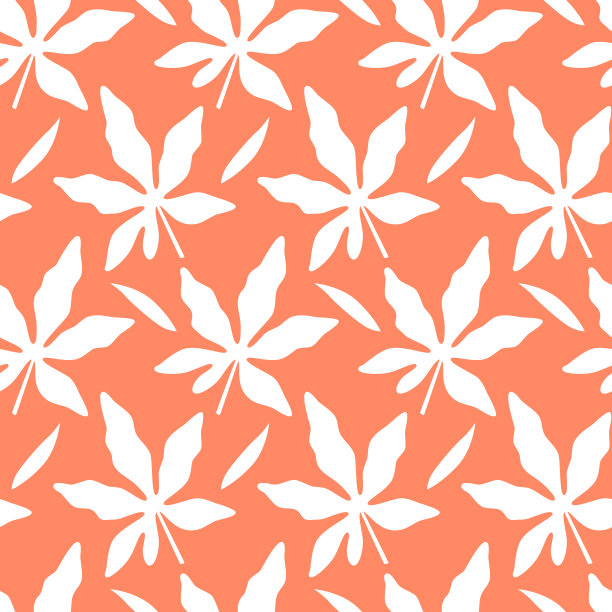 热带无缝格局与叶。矢量插图。图片下载