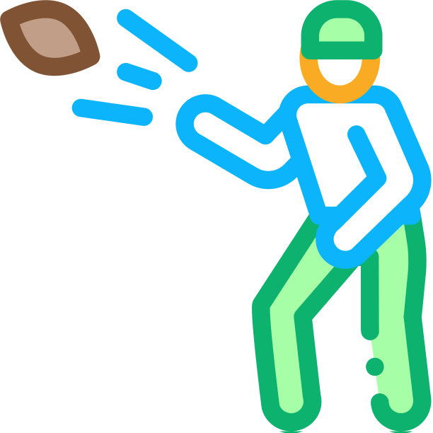 橄榄球运动员投球图标轮廓图片下载