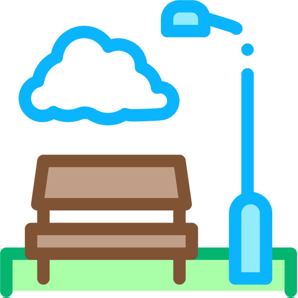 公园有长凳图标轮廓图片下载