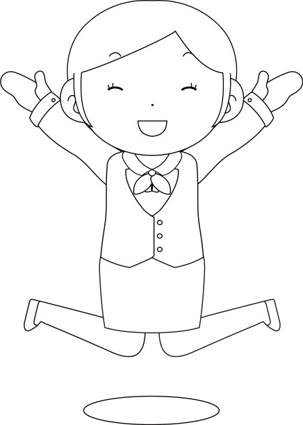 可爱的姿势可爱的女银行职员轮廓图片下载