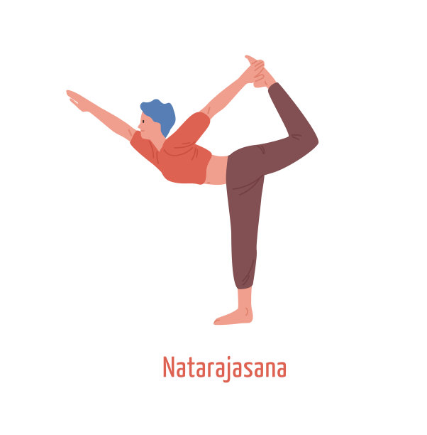 卡通女子练习瑜伽的锻炼之王图片下载