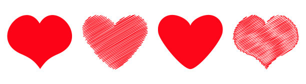 红心图标设置线不同形状的快乐图片下载