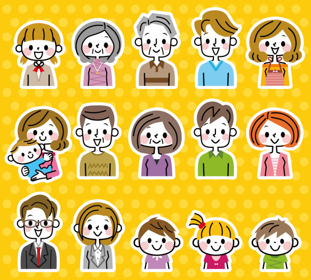 一群不同年代的人。图片下载