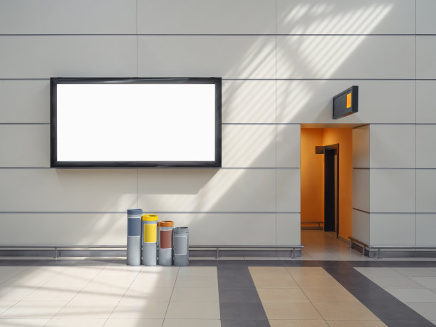 机场候机楼空白广告灯箱图片下载